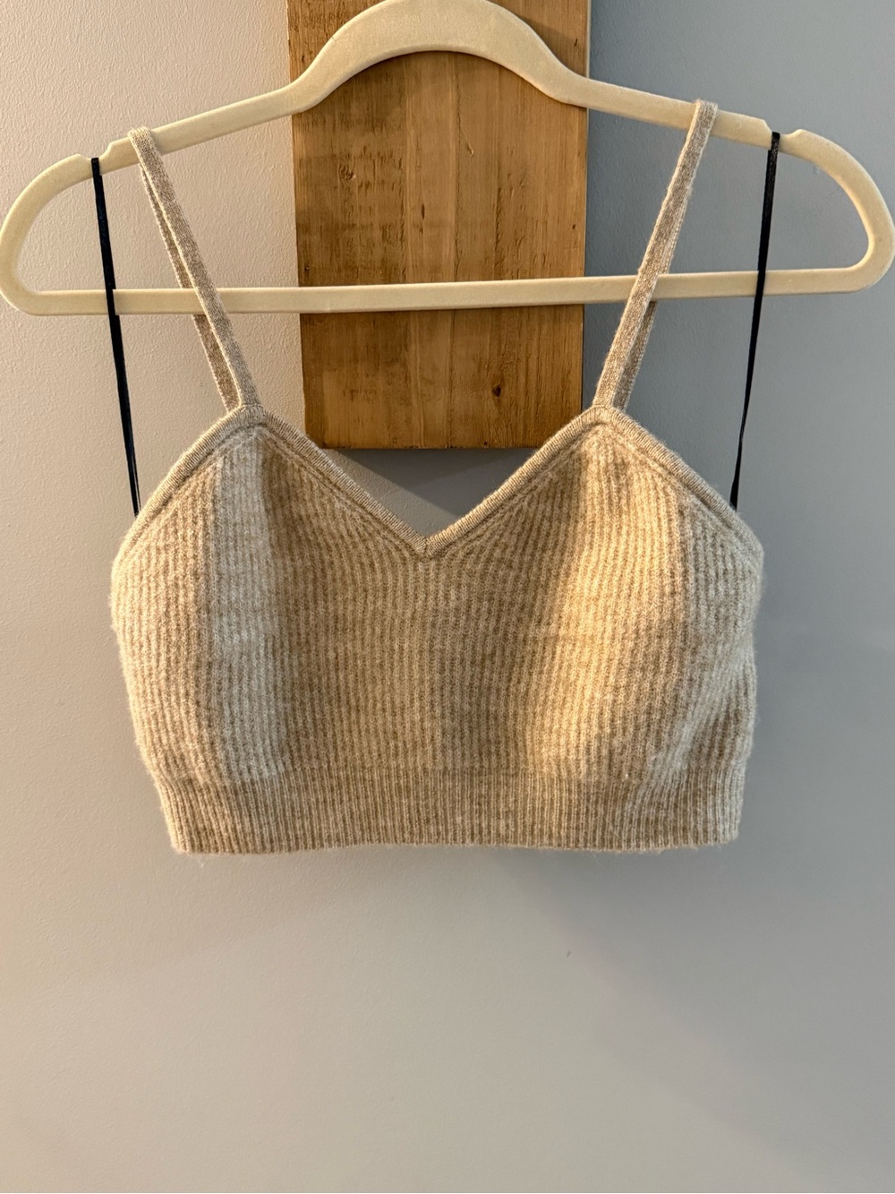 Cozy Ribbed Knit Bralette in Oatmeal